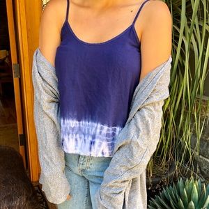 Blue tie dye tank top